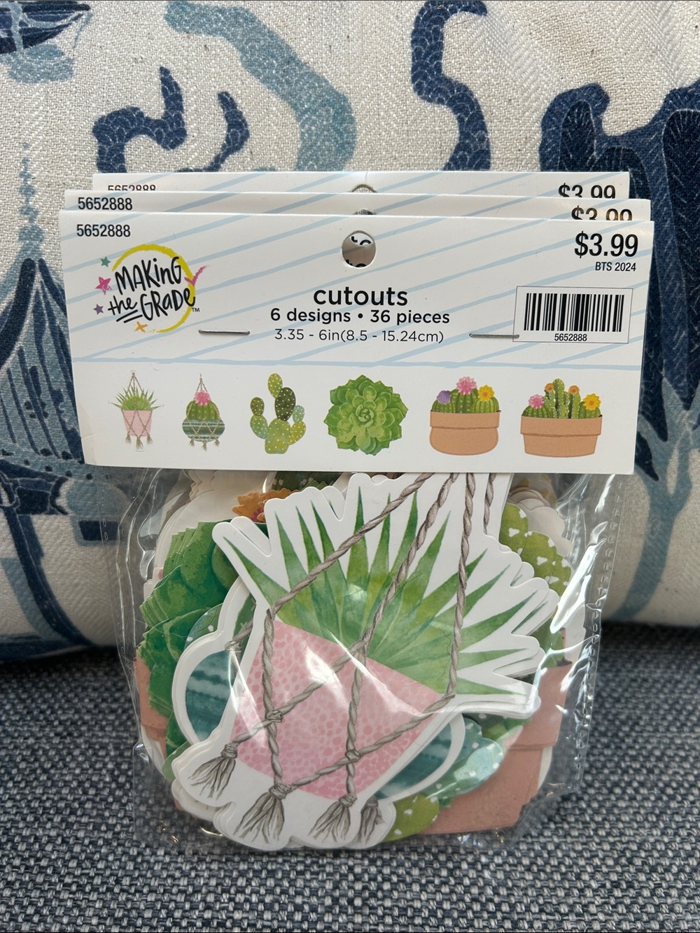 3 Sets of “Making the Grade Succulent & Cactus Cutouts” - 36 Pieces each